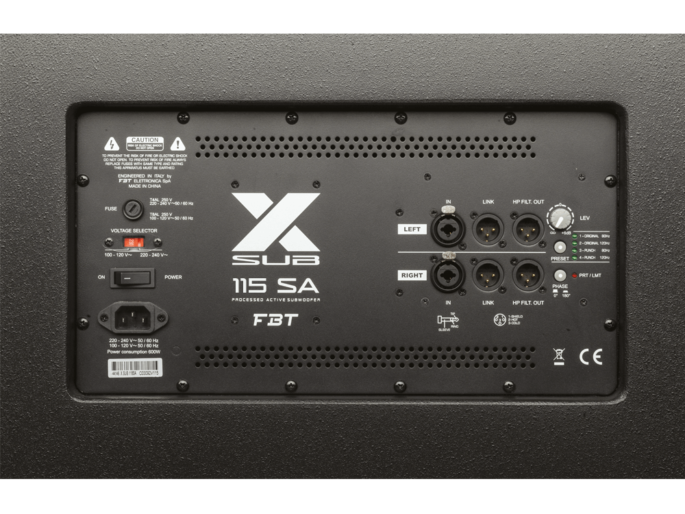 FBT X SUB 115SA PROCESSED ACTIVE SUBWOOFER