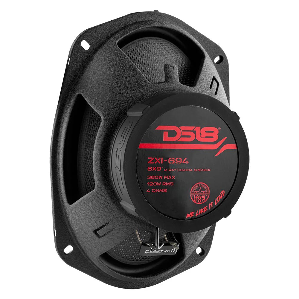 DS18- ZXI 6x9" 2-Way Coaxial Speakers with Kevlar Cone | 120W RMS 4-Ohm