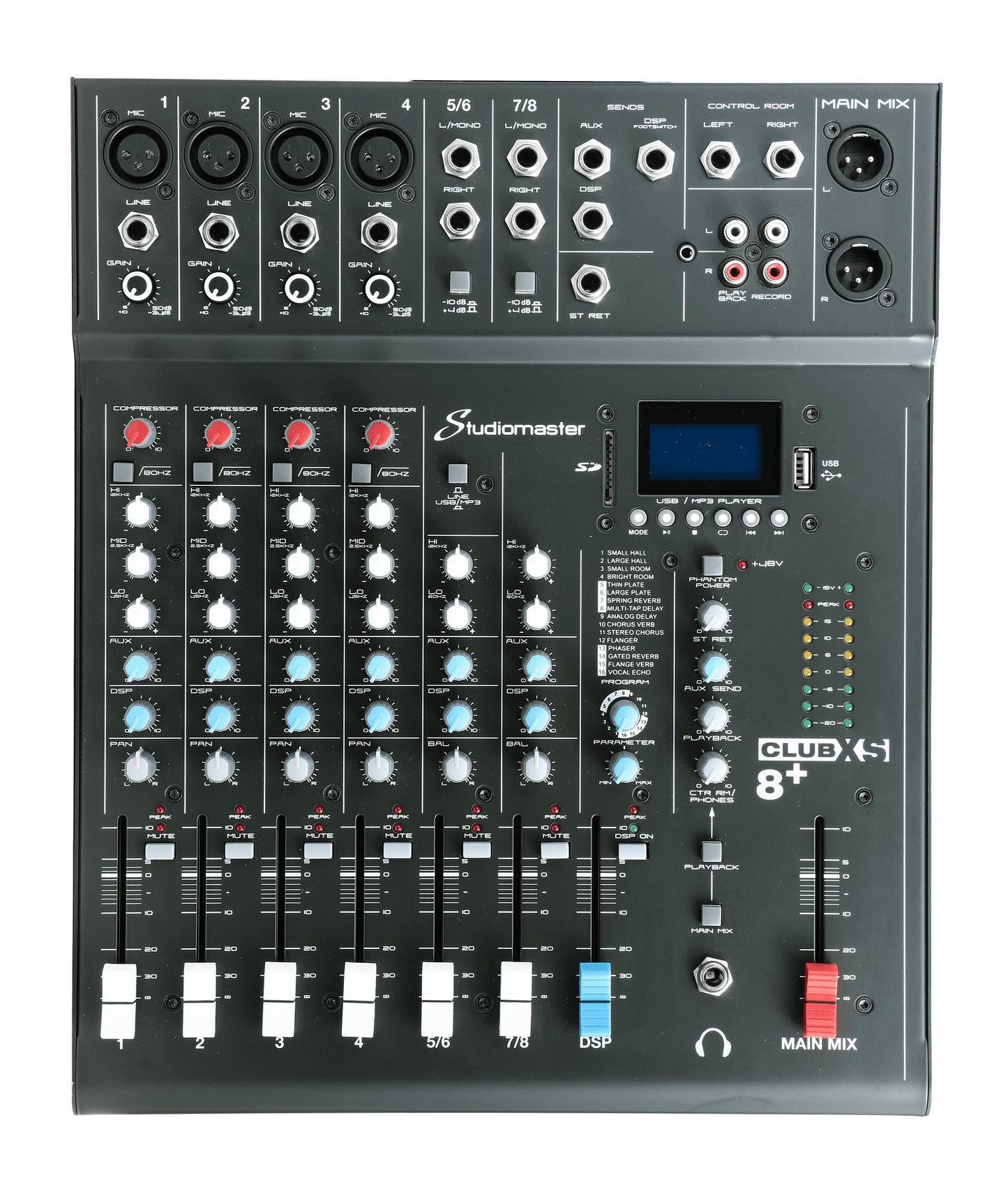 Studiomaster CLUB XS8+ COMPACT MIXING CONSOLE