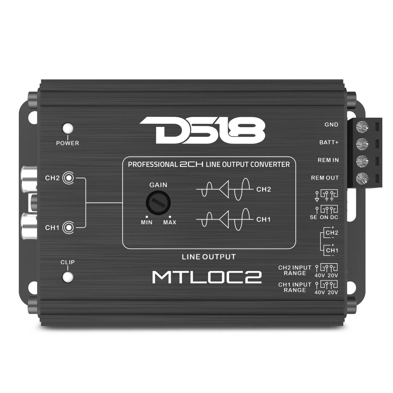 DS18 MTLOC2 - 2-Channel High-to-Low Level Line Output Converter with Remote Turn-On