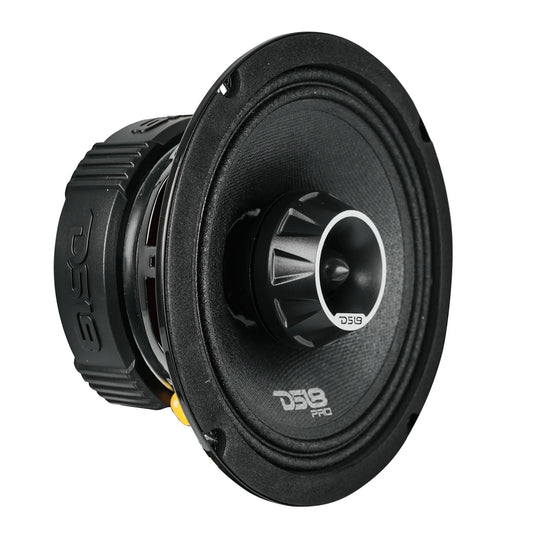 DS18 PRO-ZT 6.5" Coaxial Mid-Range Loudspeaker with Water-Resistant Cone Built-in Bullet Tweeter and Grill | 225W RMS 4-Ohm