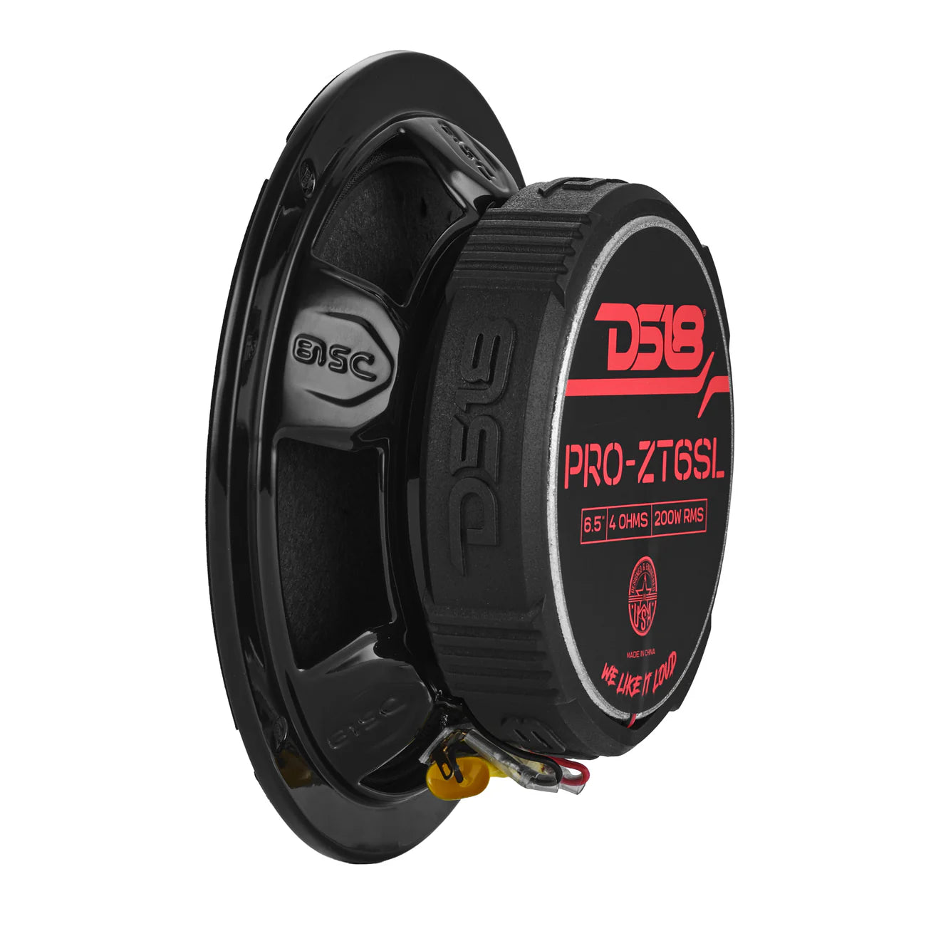DS18 - PRO-ZT 6.5” Slim Coaxial Mid-Range Loudspeaker with Water-Resistant Cone Built-in Bullet Tweeter | 200W RMS 4-Ohm