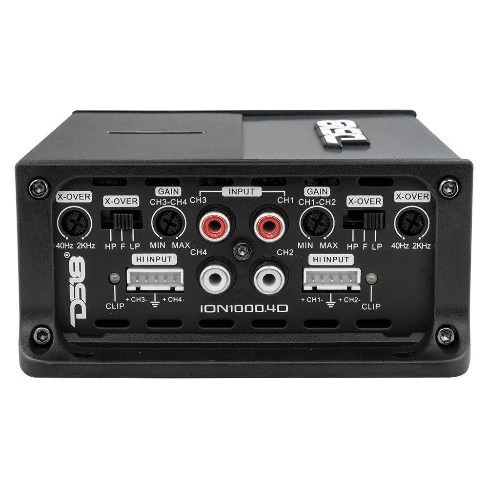DS18 ION1000.4D- ION Compact Full Range Class D 4-Channel Amplifier 4 x 150 Watts RMS @ 4-ohm