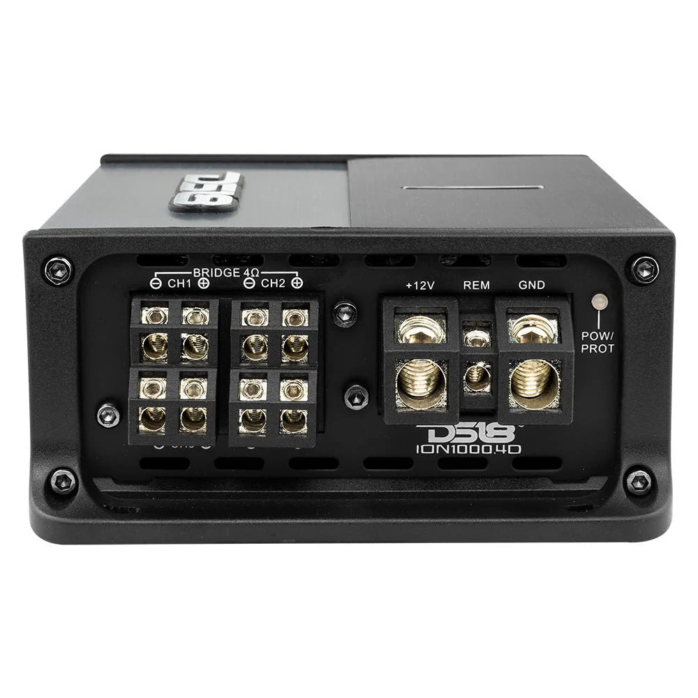 DS18 ION1000.4D- ION Compact Full Range Class D 4-Channel Amplifier 4 x 150 Watts RMS @ 4-ohm