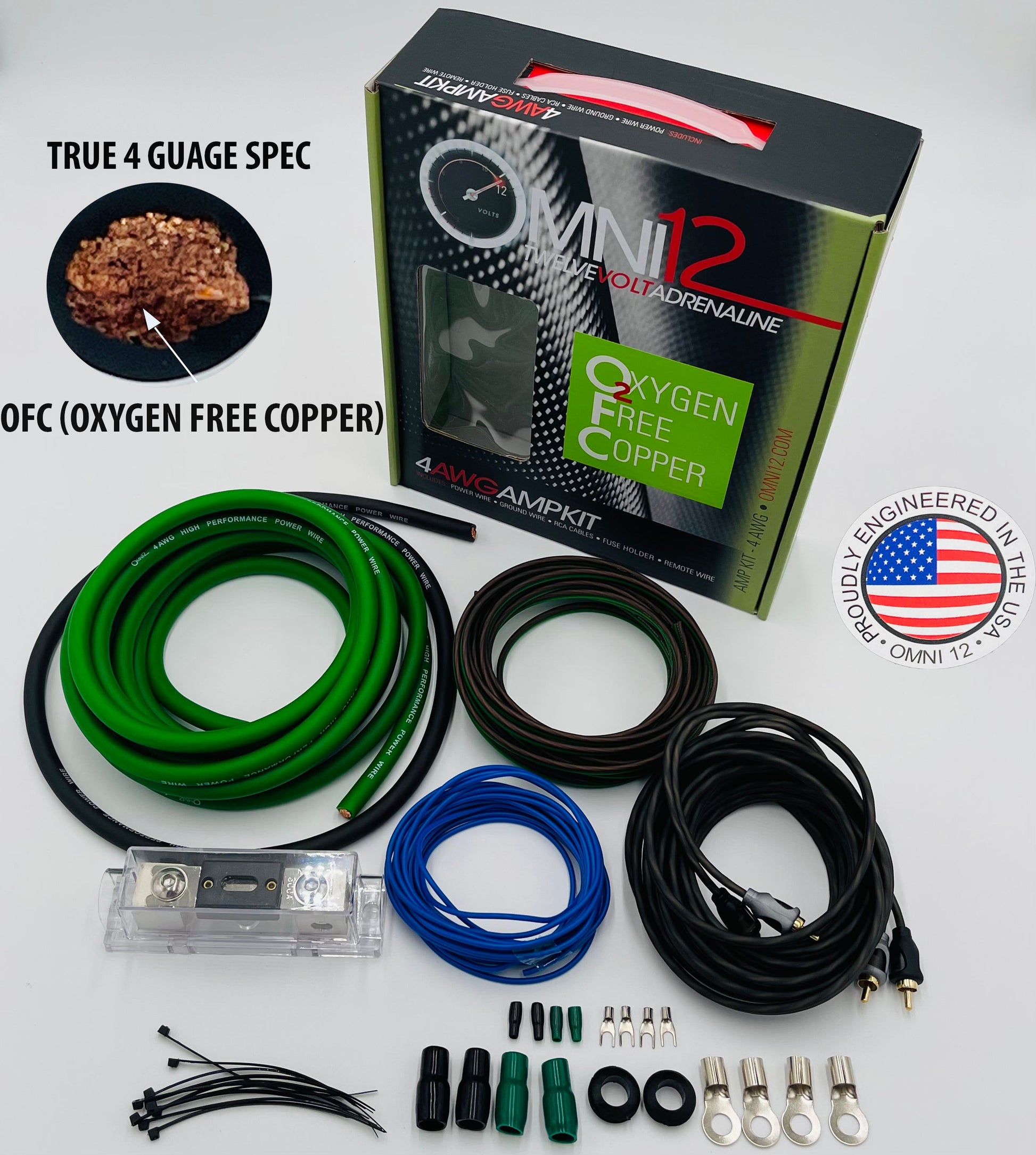 Omni 12 4 Gauge OFC Amplifier Installation Kit