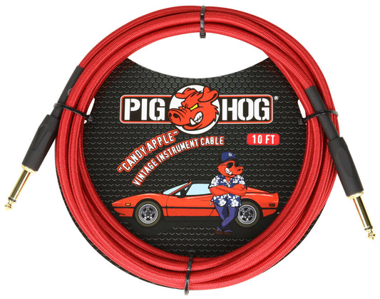 Pig Hog "Candy Apple Red" Instrument Cable, 10ft.