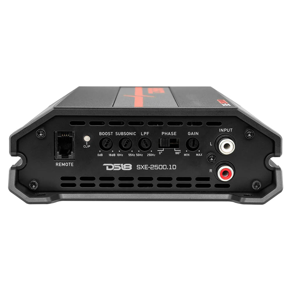 DS18 SXE-2500.1D- SXE Class D 1-Channel Amplifier 1 x 800 Watts RMS @ 1-Ohm 2500 Watts