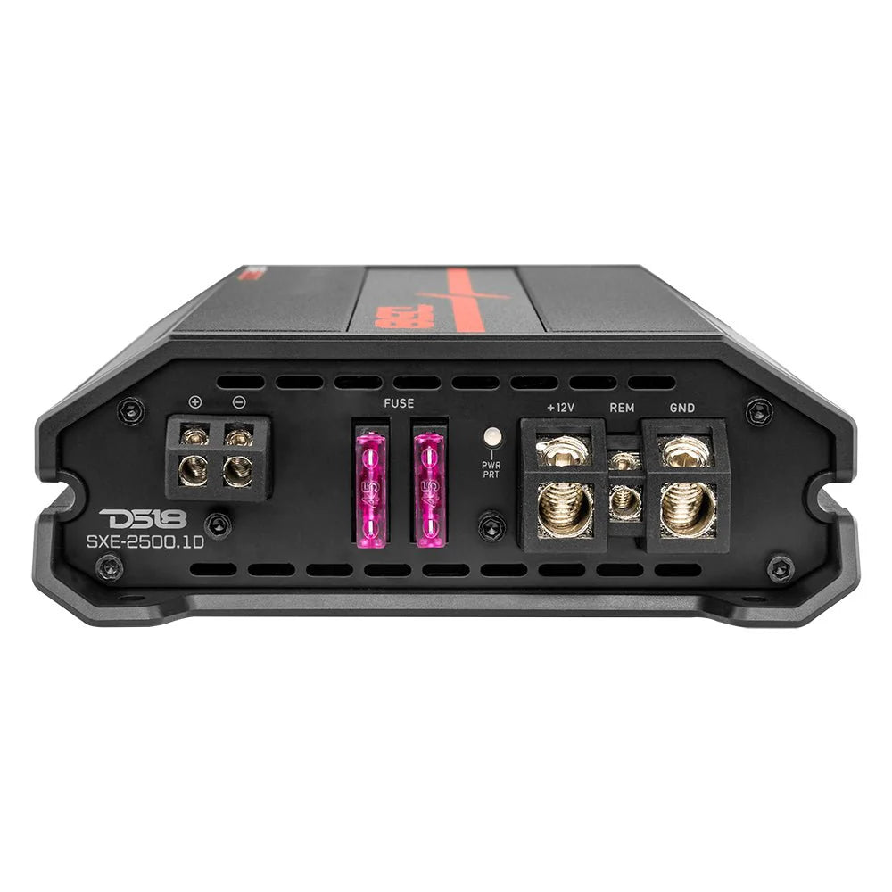 DS18 SXE-2500.1D- SXE Class D 1-Channel Amplifier 1 x 800 Watts RMS @ 1-Ohm 2500 Watts