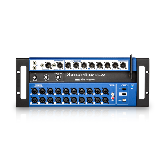 Soundcraft Ui24R front inputs and outputs