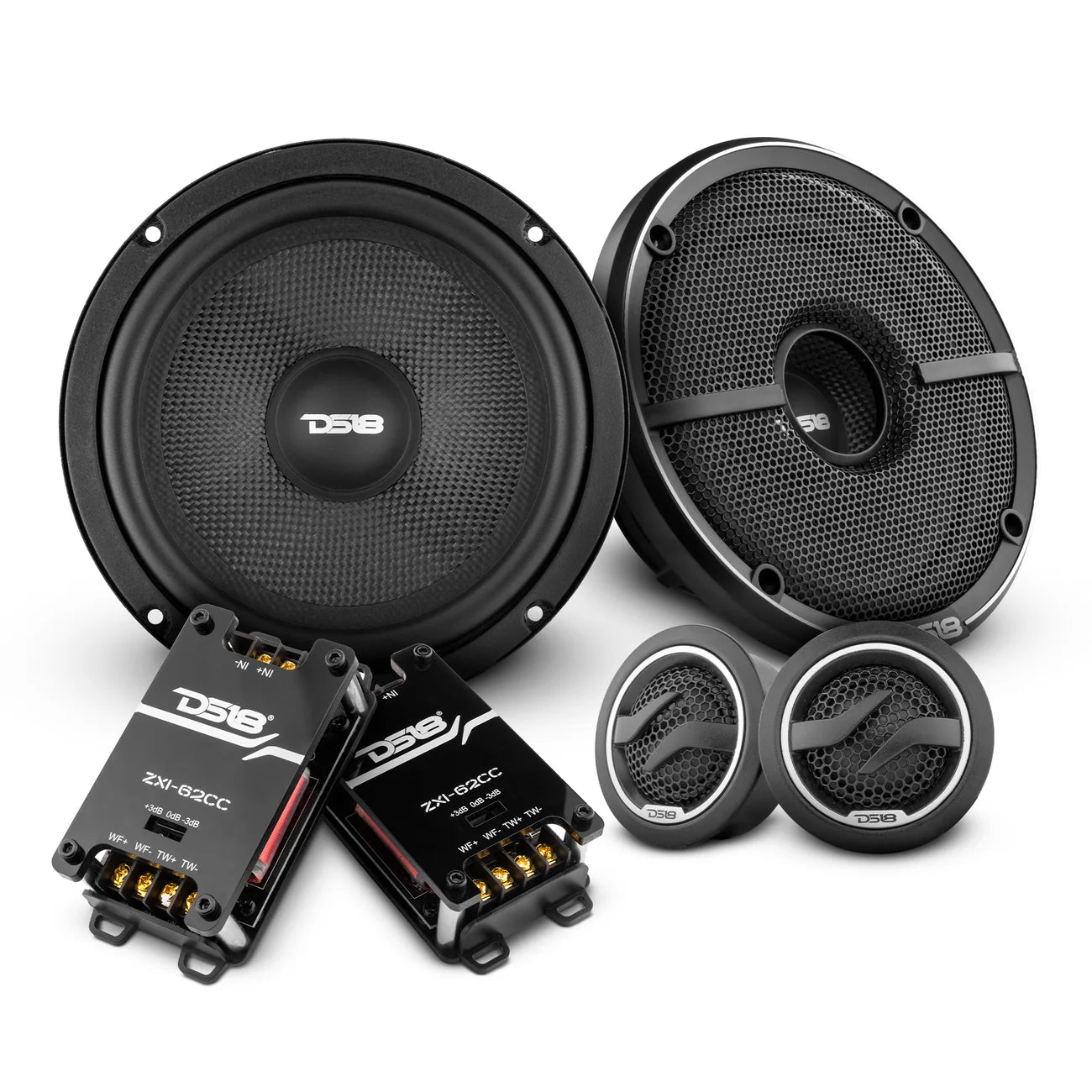 DS18 - ZXI 6.5" 2- Way Component Speaker System with Kevlar Cone | 120 Watts Rms 4-Ohm