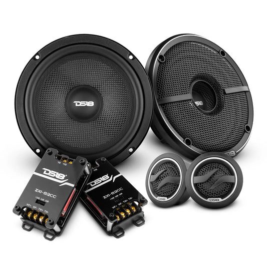 DS18 - ZXI 6.5" 2- Way Component Speaker System with Kevlar Cone | 120 Watts Rms 4-Ohm