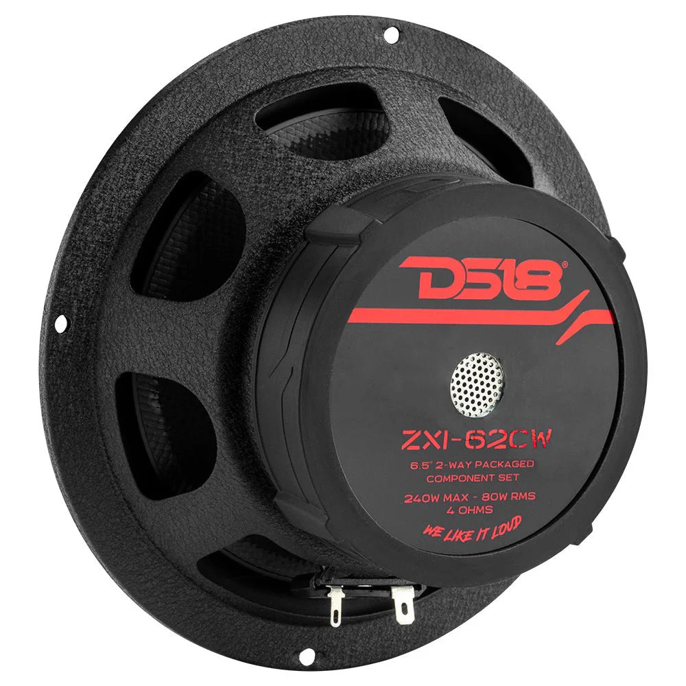 DS18 - ZXI 6.5" 2- Way Component Speaker System with Kevlar Cone | 120 Watts Rms 4-Ohm